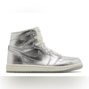 Nike Women's Air Jordan 1 Retro High OG Metallic Silver High-Top Sneakers